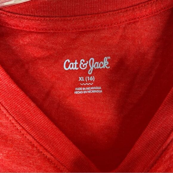 5/$25 Cat & Jack Red Dinosaur T Rex Long Sleeve Casual Graphic T Shirt XL 16 - Picture 6 of 6